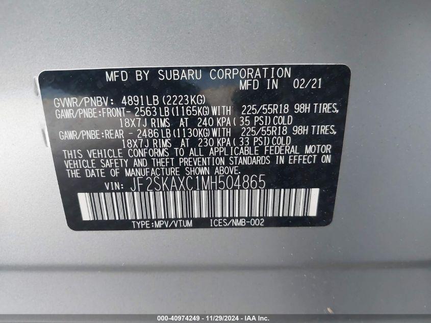 SUBARU FORESTER TOURING 2021