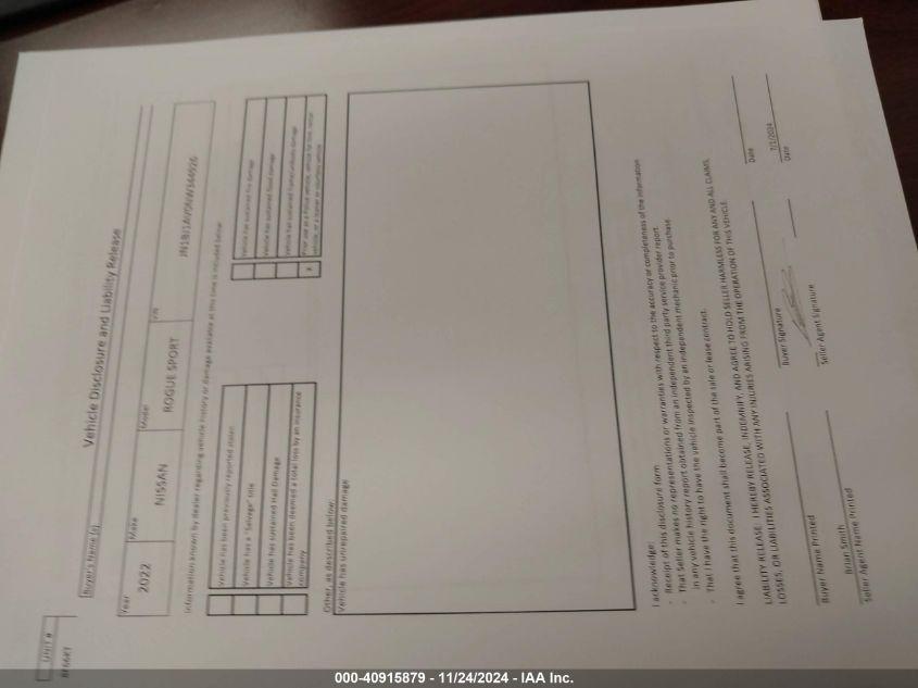 NISSAN ROGUE SPORT S FWD XTRONIC CVT 2022