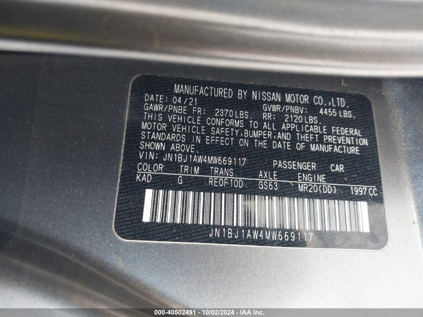 NISSAN ROGUE SPORT S AWD XTRONIC CVT 2021