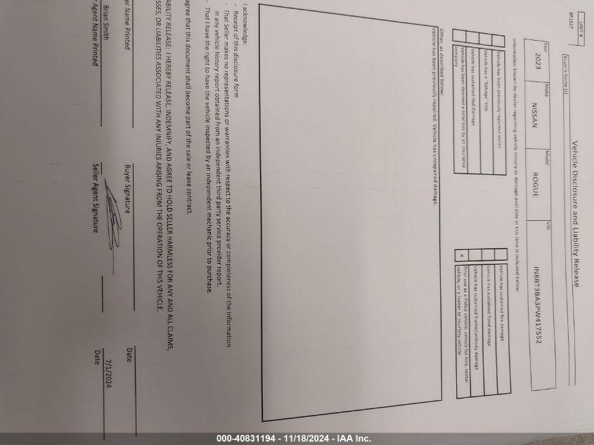 NISSAN ROGUE SV FWD 2023