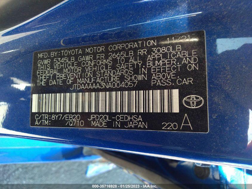 TOYOTA MIRAI XLE/LIMITED 2022