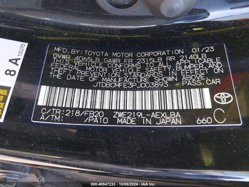 TOYOTA COROLLA HYBRID LE 2023