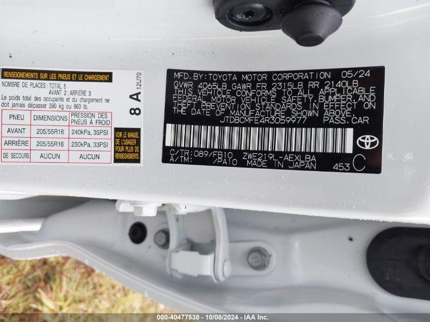 TOYOTA COROLLA HYBRID LE 2024