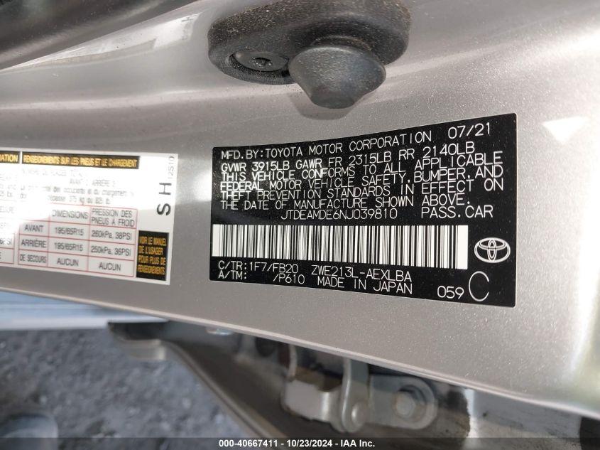 TOYOTA COROLLA HYBRID LE 2022