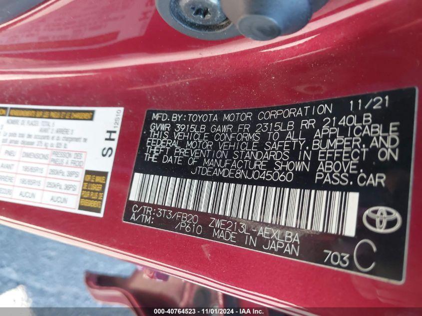 TOYOTA COROLLA HYBRID LE 2022