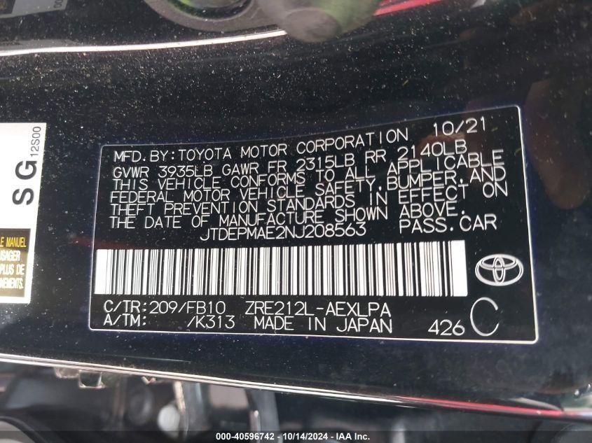 TOYOTA COROLLA LE 2022