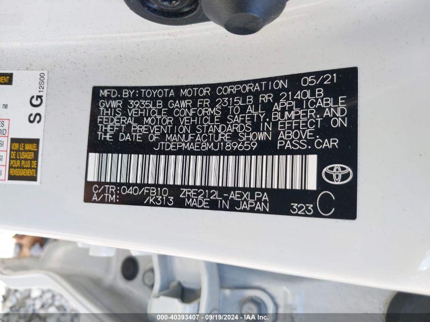 TOYOTA COROLLA LE 2021