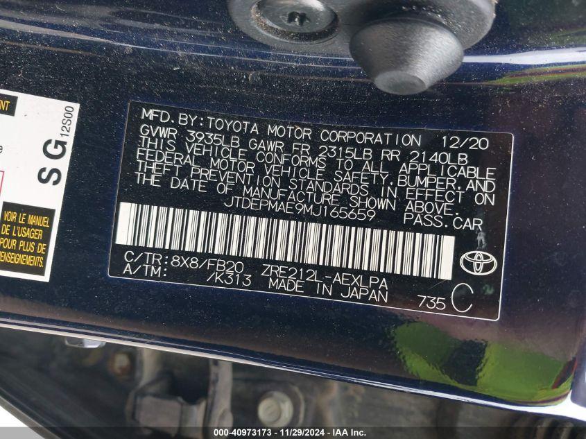 TOYOTA COROLLA LE 2021