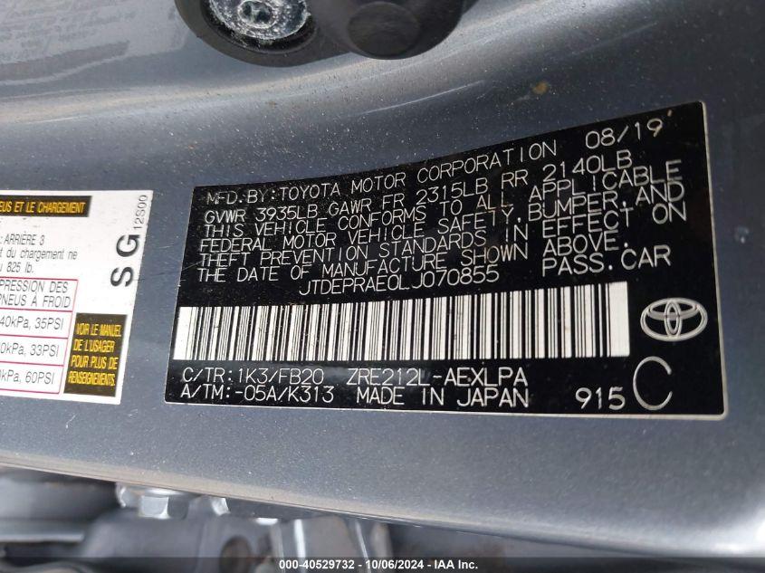 TOYOTA COROLLA LE 2020