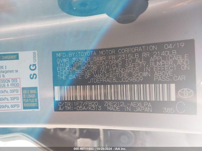 TOYOTA COROLLA LE 2020