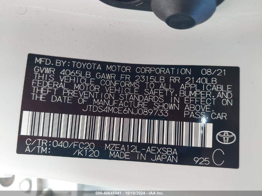 TOYOTA COROLLA SE 2022