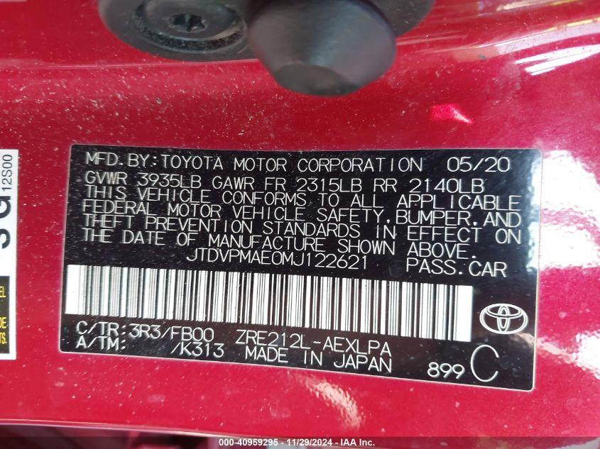 TOYOTA COROLLA LE 2021