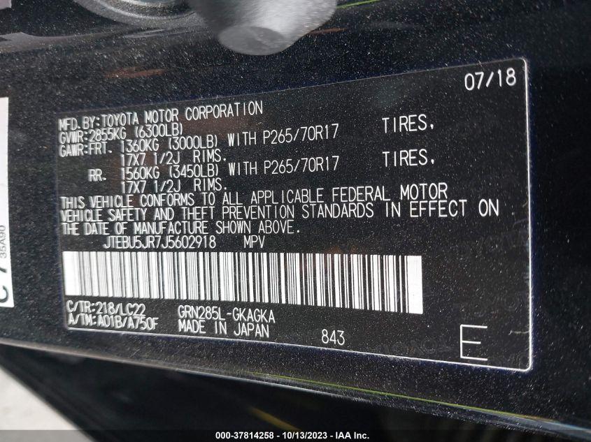 TOYOTA 4RUNNER SR5 2018