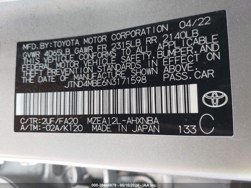 TOYOTA COROLLA SE 2022