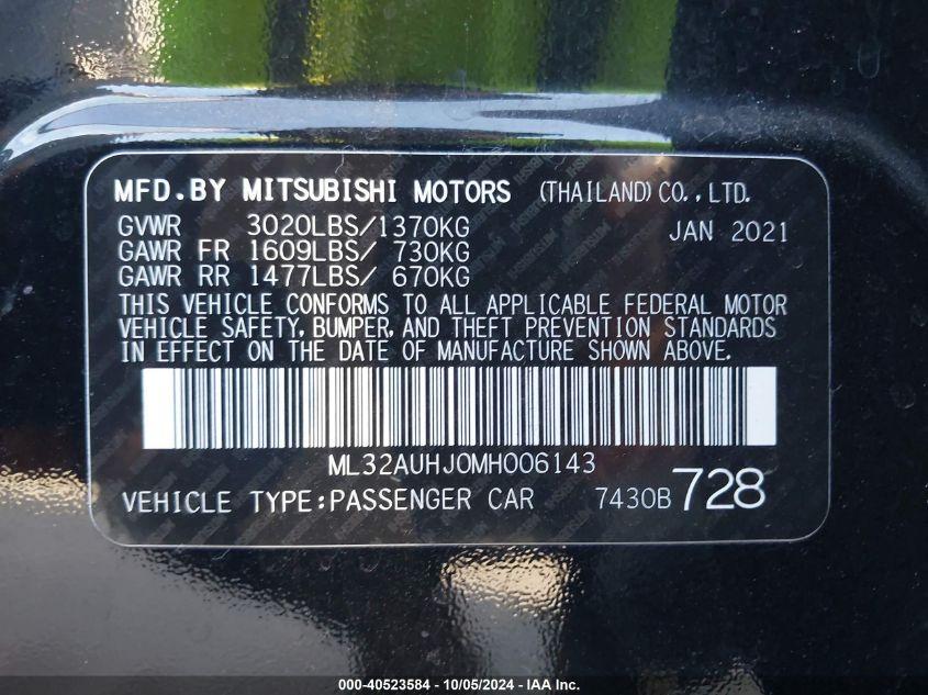 MITSUBISHI MIRAGE CARBONITE EDITION/ES/LE 2021