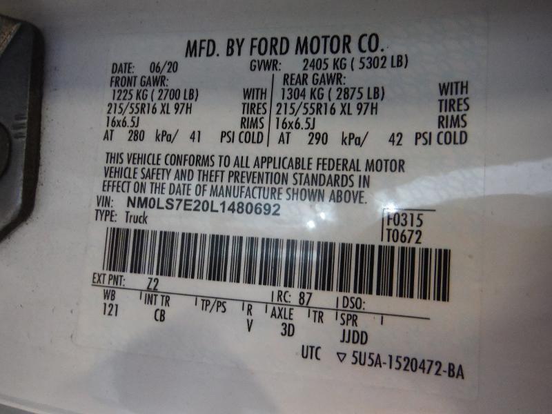 FORD TRANSIT CONNECT XL CARGO VAN 2020