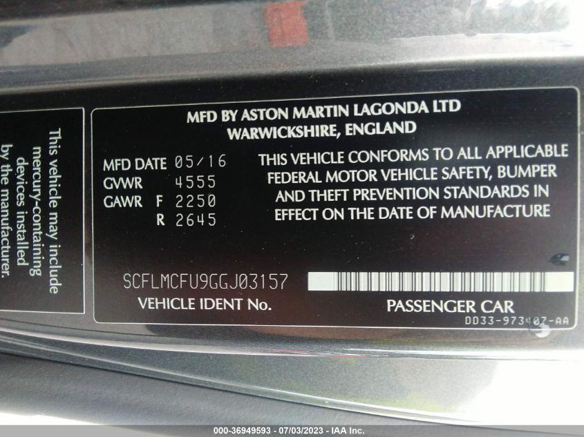 ASTON MARTIN VANQUISH  2016