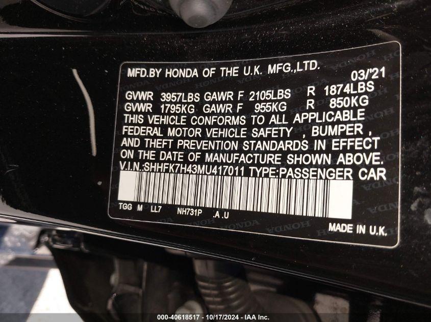 HONDA CIVIC SPORT 2021