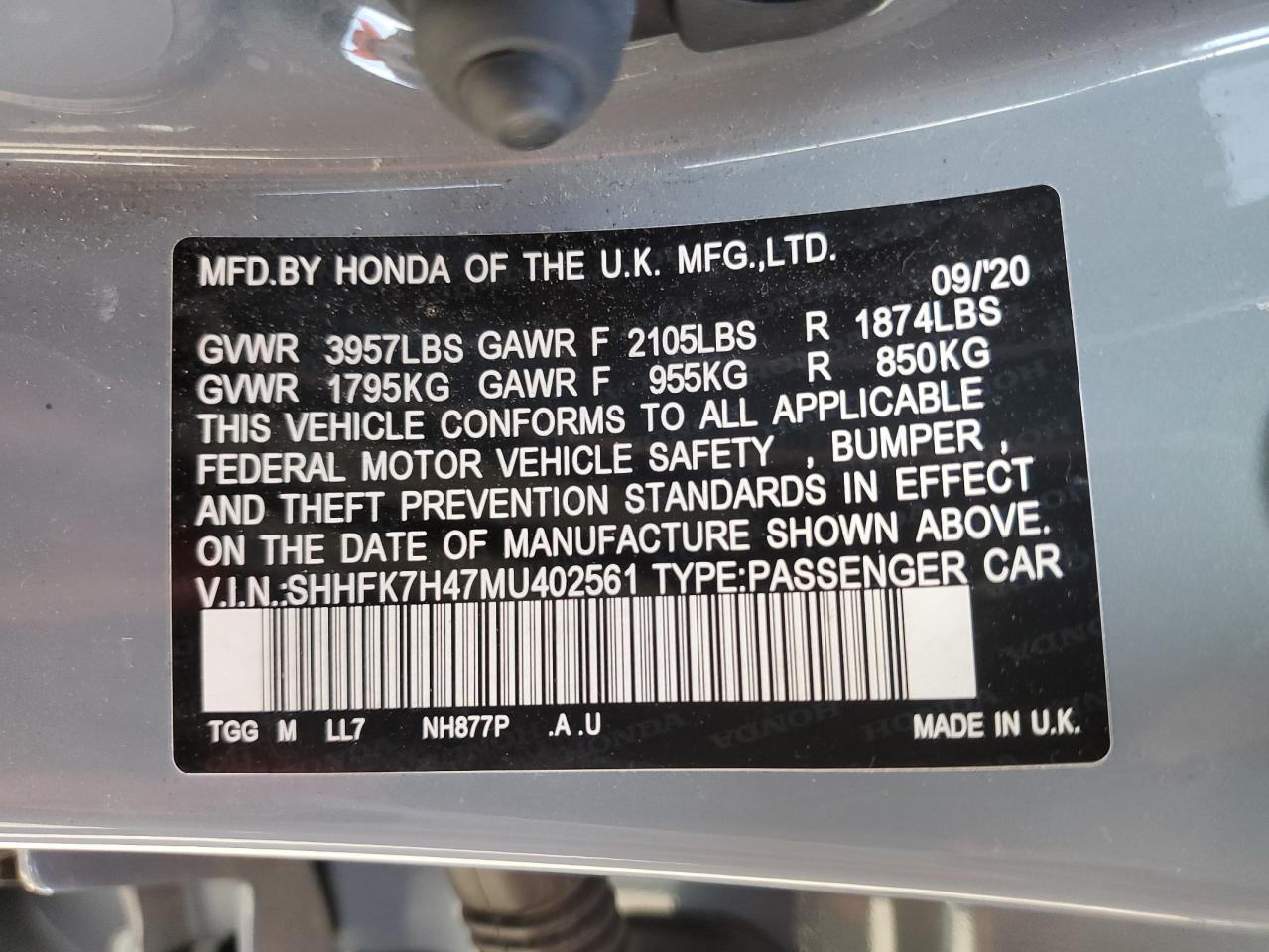 HONDA CIVIC SPOR 2021