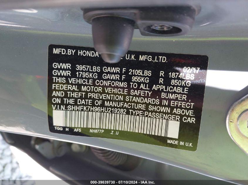 HONDA CIVIC SPORT TOURING 2017