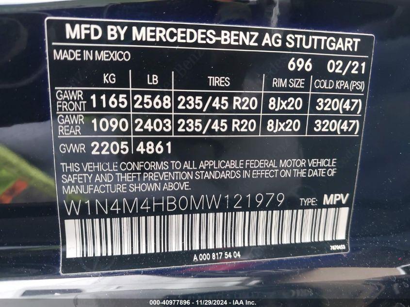 MERCEDES-BENZ GLB 4MATIC 2021