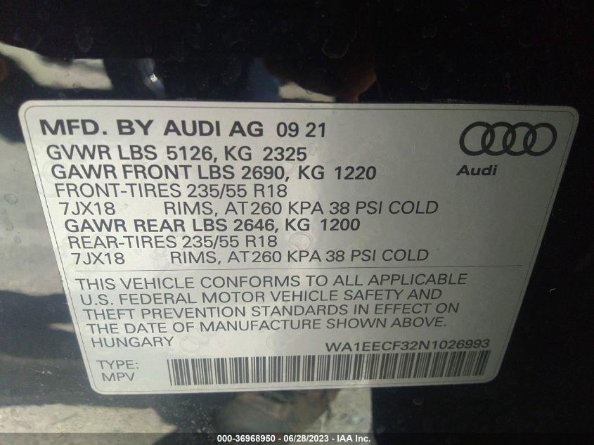 AUDI Q3 S LINE PREMIUM PLUS 2022