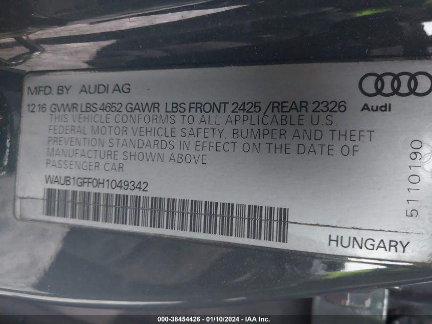 AUDI S3 2.0T PREMIUM PLUS 2017