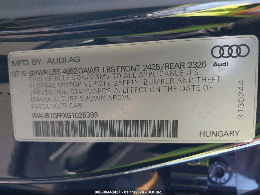 AUDI S3 2.0T PREMIUM PLUS 2016
