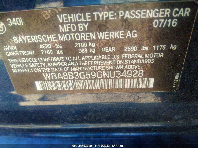 BMW 3 SERIES 340I 2016