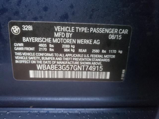 BMW 3 SERIES 328 XI SUL 2016