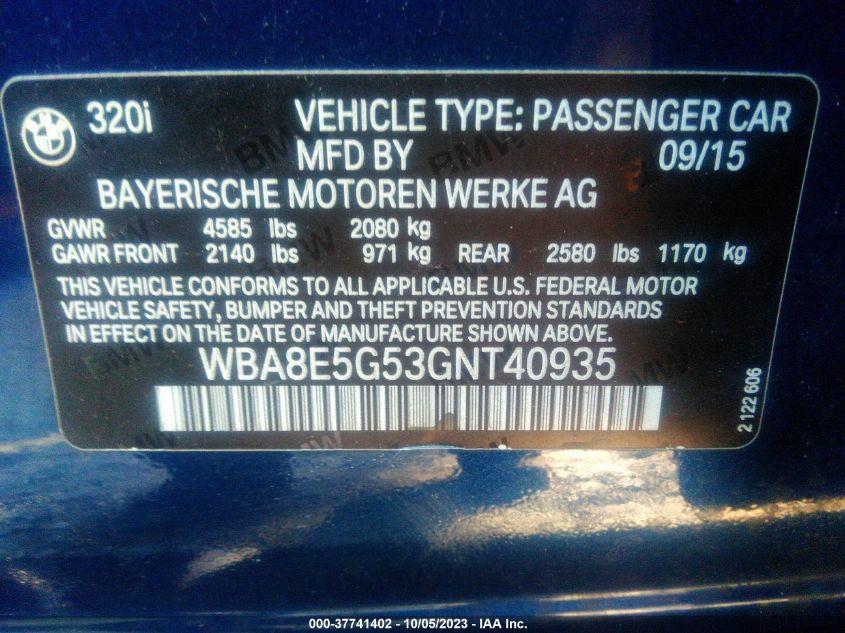 BMW 3 SERIES 320I XDRIVE 2016