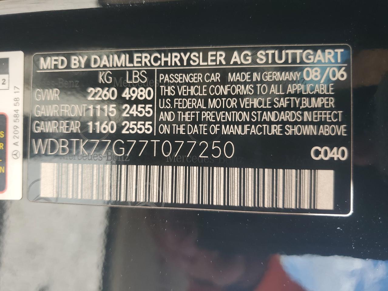 MERCEDES-BENZ CLK-CLASS CLK 63 AMG 2007