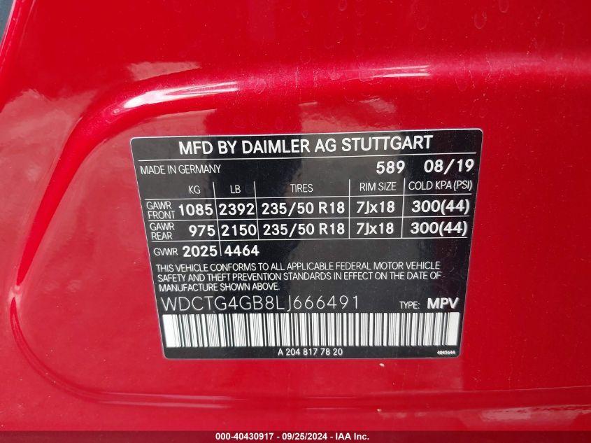 MERCEDES-BENZ GLA 250 4MATIC 2020