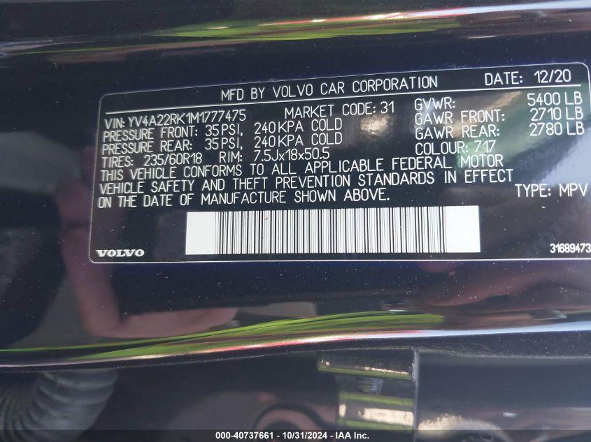 VOLVO XC60 T6 MOMENTUM 2021