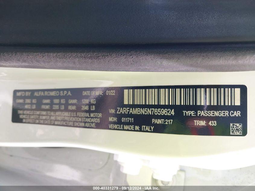 ALFA ROMEO GIULIA TI RWD 2022